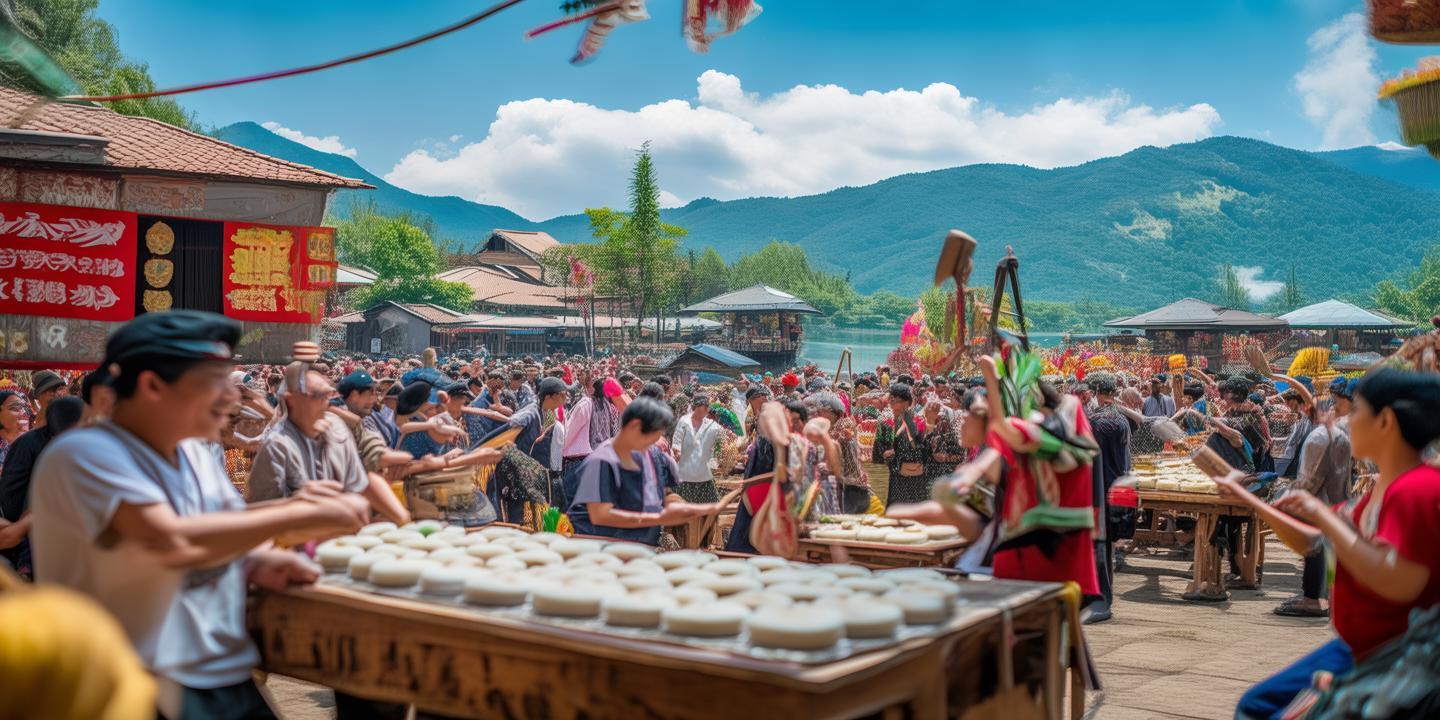 “湖上乡打麻糍大赛引万人参与,木槌抖音挑战赛播放量破亿,民俗文化魅力无限”